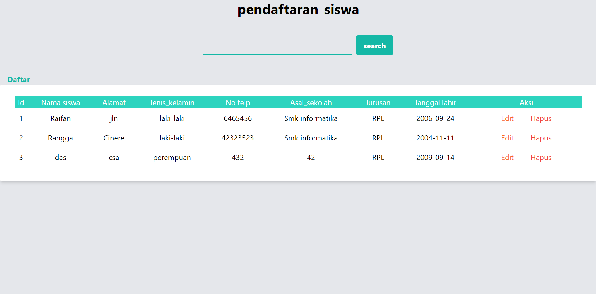 Penerimaan peserta baru